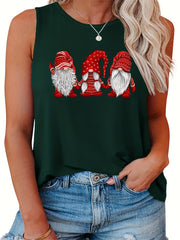 Christmas Gnome Graphic Tank Top Plus Size