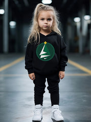 OERYUI Casual Christmas Tree Print Outfits 2pcs Girls Hoodies Jogger Pants Set