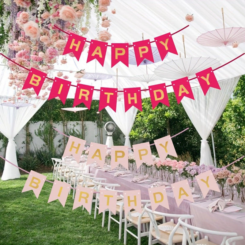 1PC 13 Letters Happy Birthday Banner Detachable Reusable Outdoor Party Decor