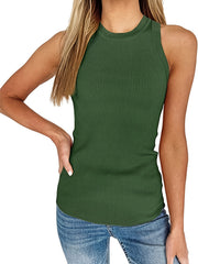 Ribbed Tank Top Casual Summer Sleeveless Slim Tank Top Women's Clothing