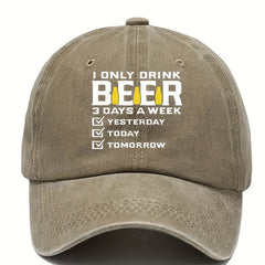 Retro Washed Letter Printed Baseball Cap Adjustable Sun Protection Peaked Cap
