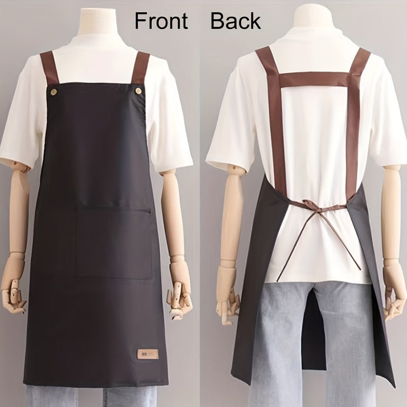 Waterproof Kitchen Apron Catering Work Clothes Nail Buckle Strap L