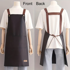 Waterproof Kitchen Apron Catering Work Clothes Nail Buckle Strap L