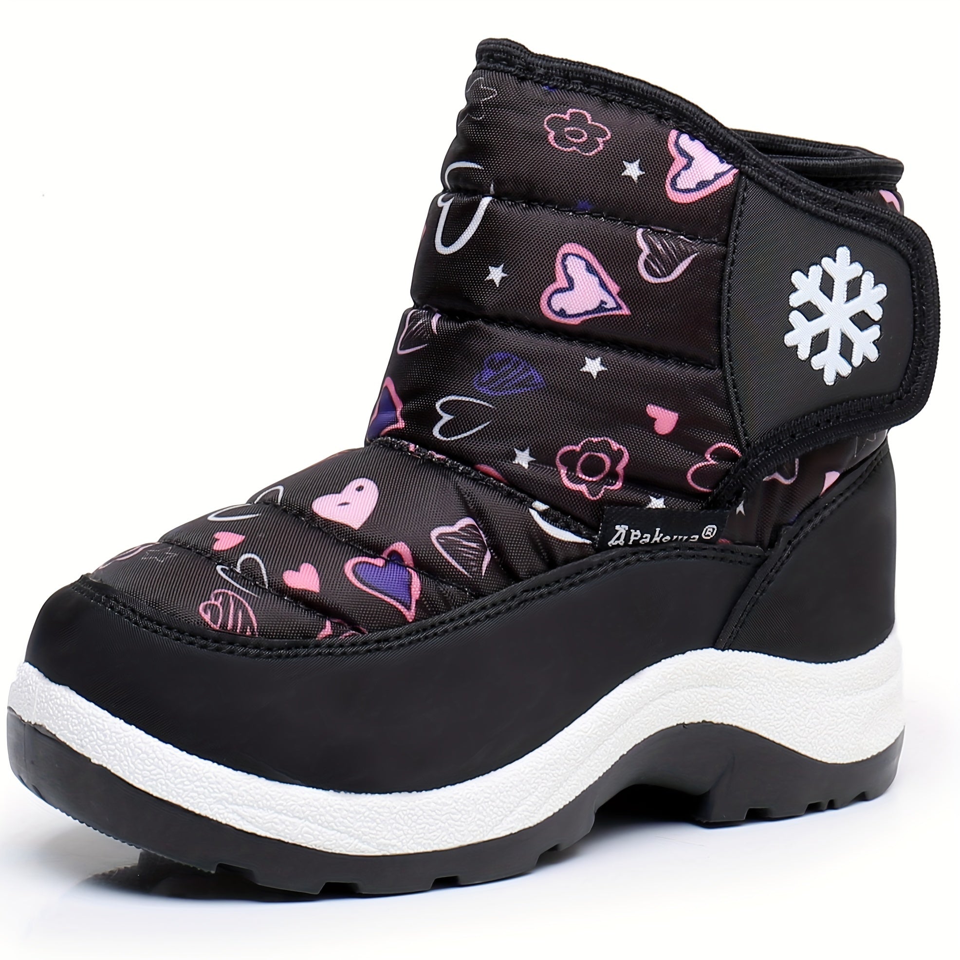 Boy's Snow Boots High Top Plush Cozy Warm Non slip Hiking Shoes