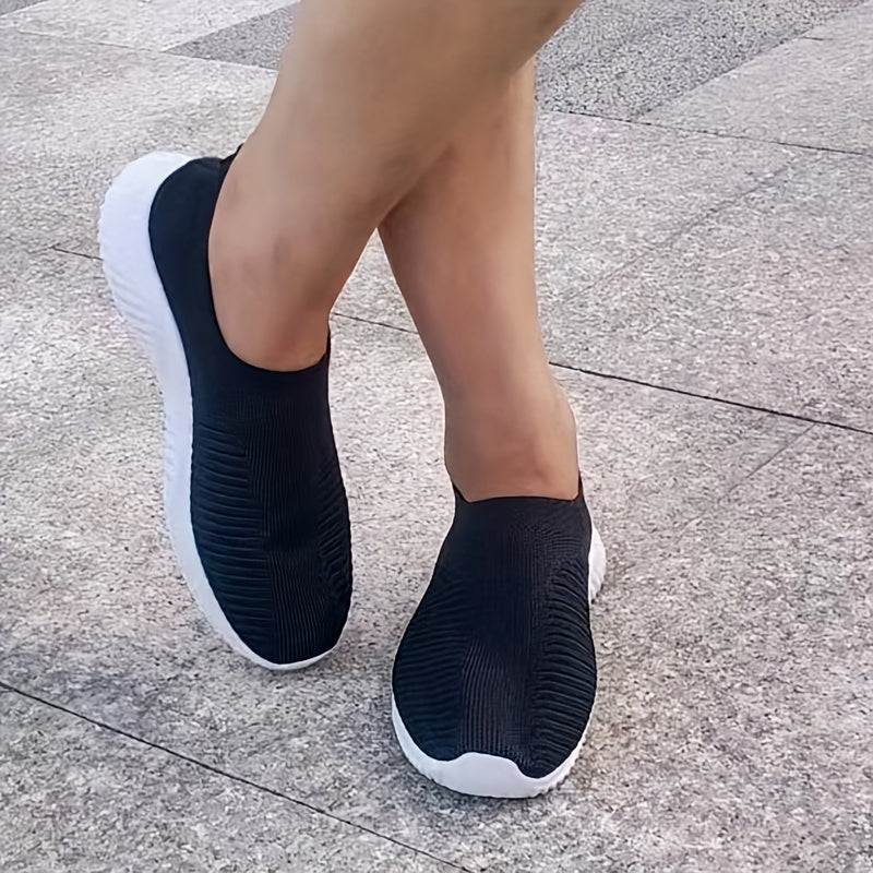 Men's Breathable Mesh Knitted Slip On Shoes for Walking Jogging