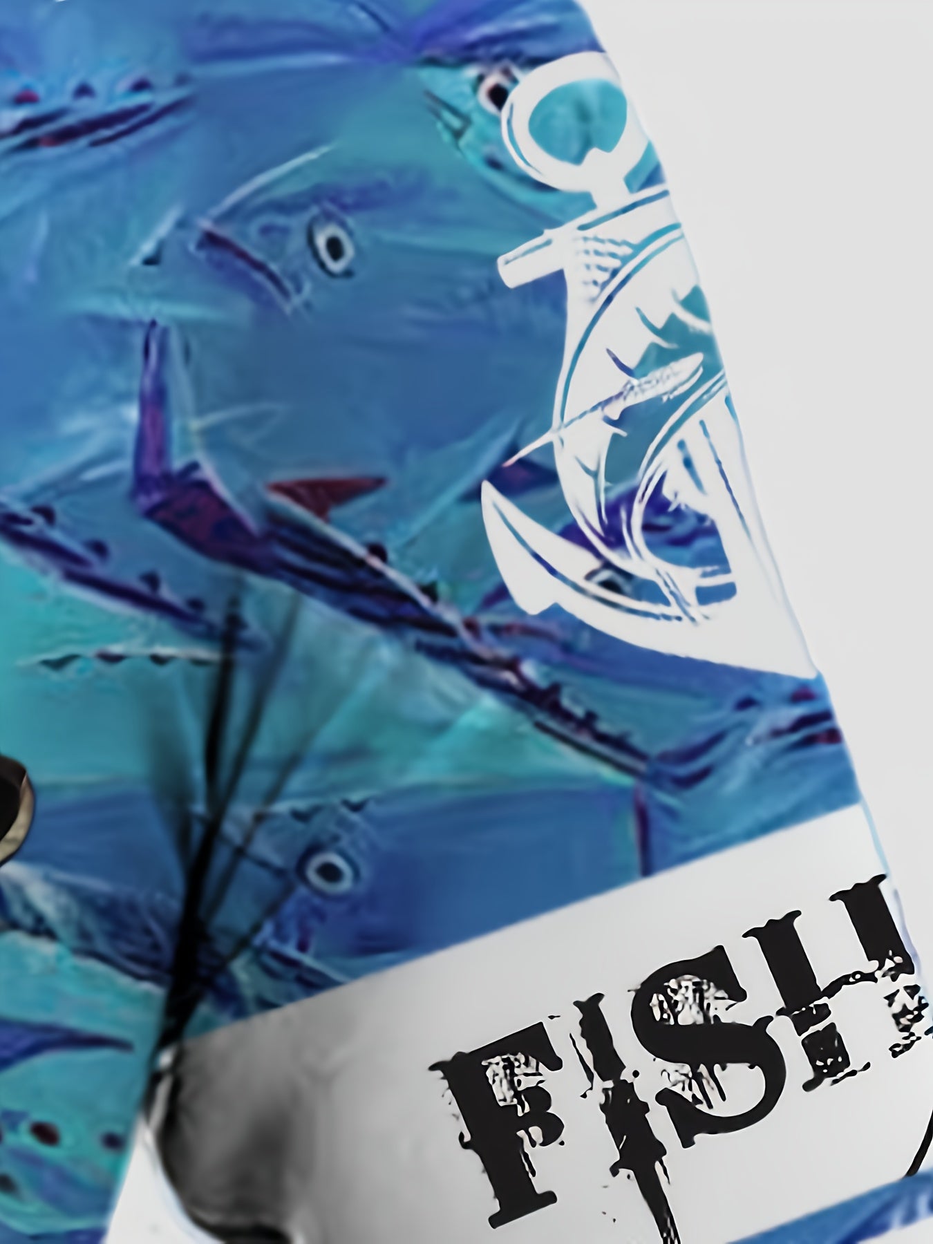 Fish And Anchor Print Hoodies For Men Graphic Hoodie