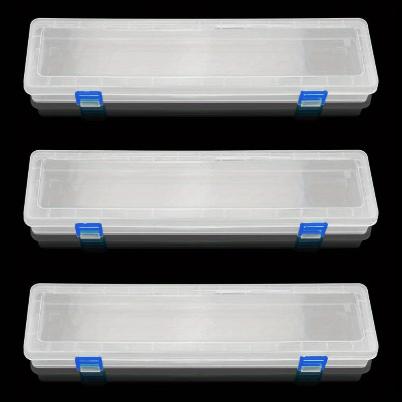 3pcs Translucent Plastic Storage Box for Long Paint Brushes Watercolor Pens
