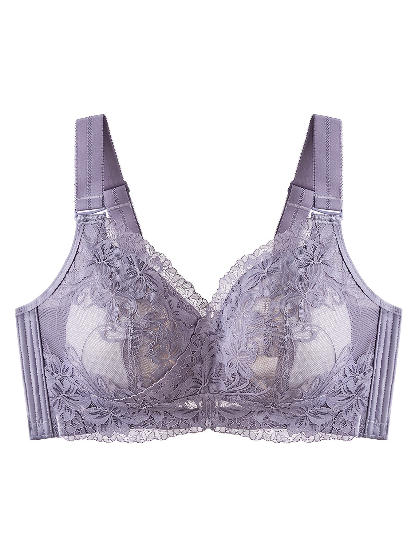 Lace Wireless Bra: Comfy Full Coverage Wide Straps