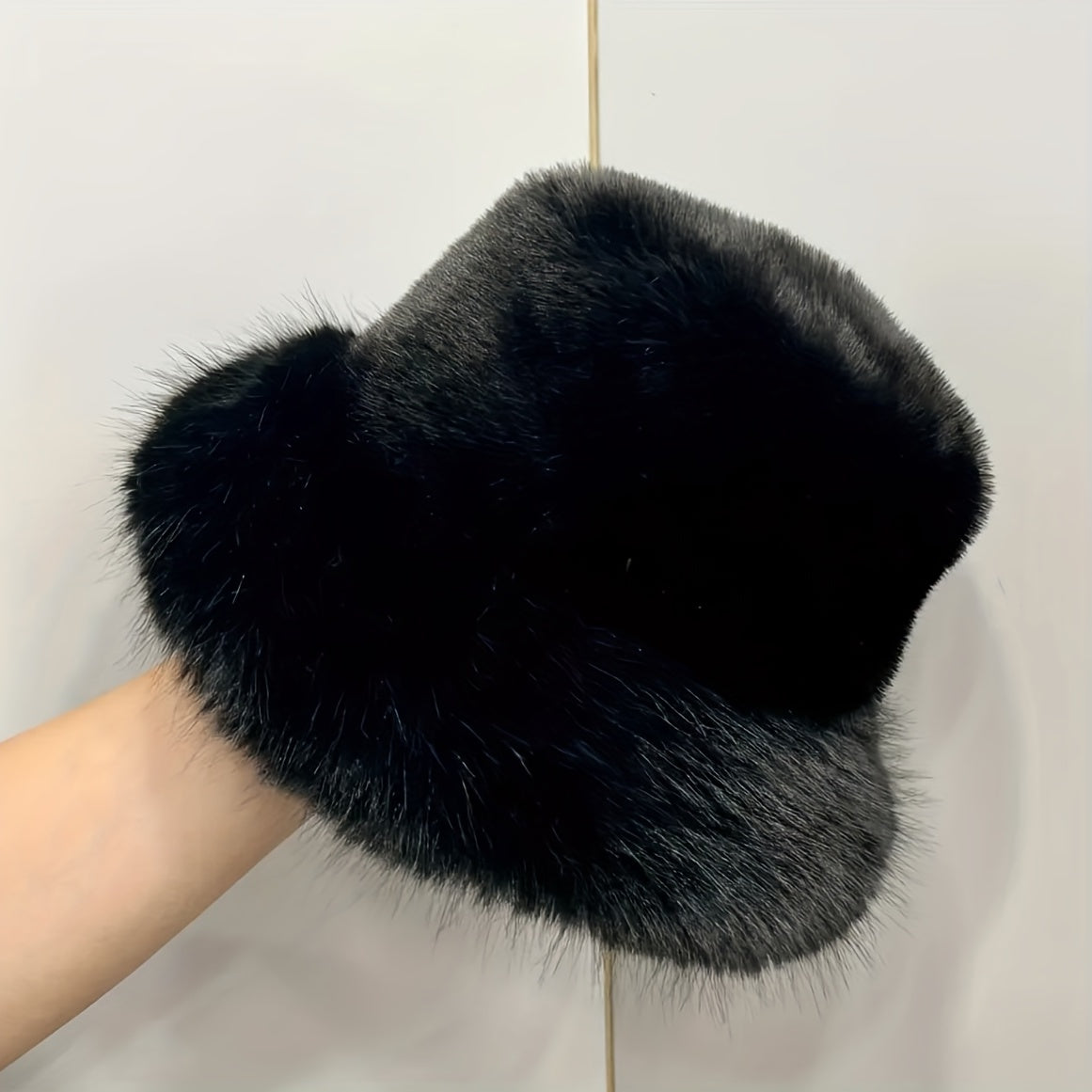 Women's Winter Faux Fur Bucket Hat - Windproof & Warm