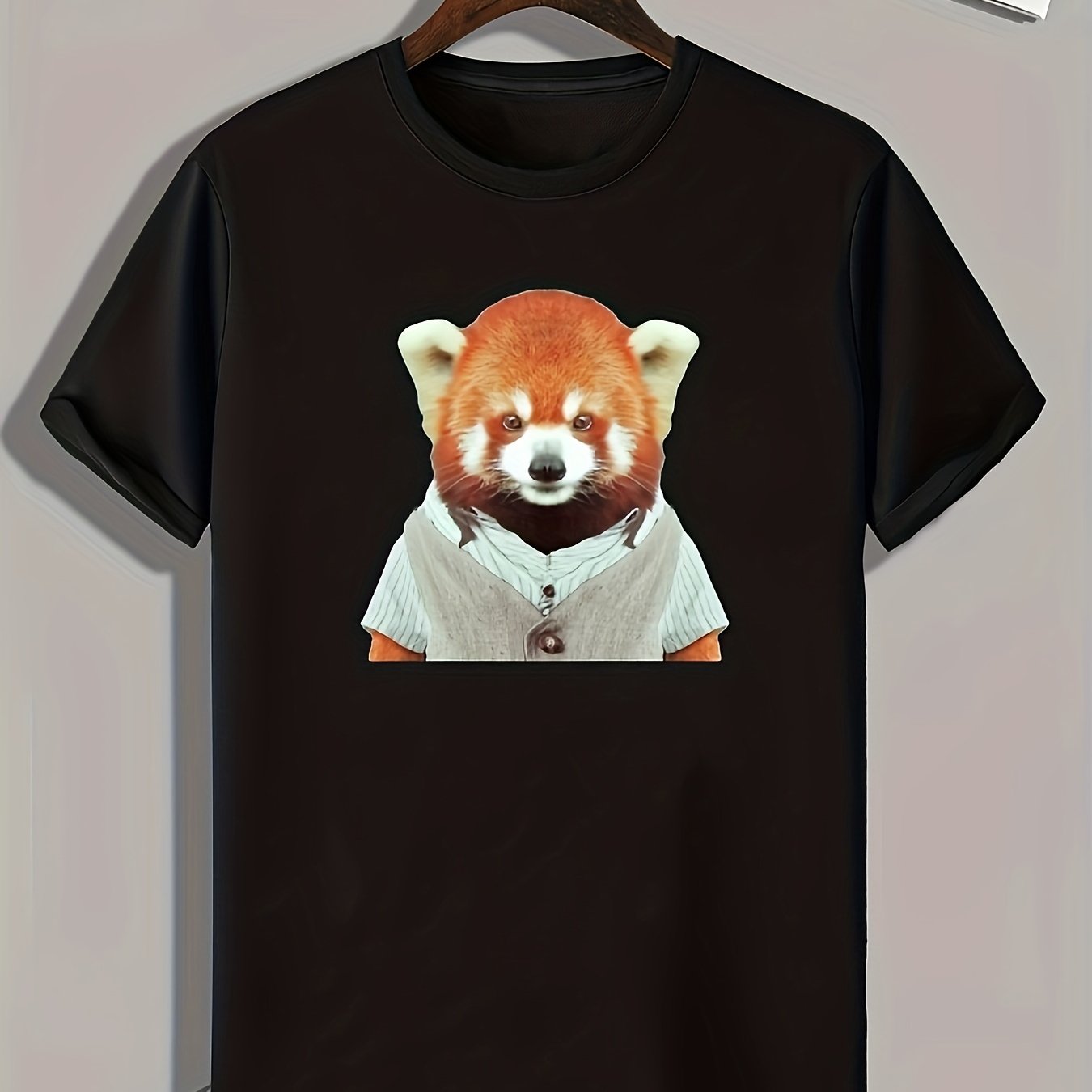 Bear Print Men's Graphic T shirt for Summer