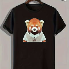 Bear Print Men's Graphic T shirt for Summer