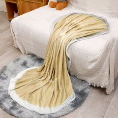 Soft Printed Coffee Flannel Throw Blanket for Sofa Office Bed Camping & Travel