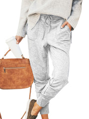 Elastic Waist Jogger Pants Tie Front Casual Spring & Fall Women's Clothing