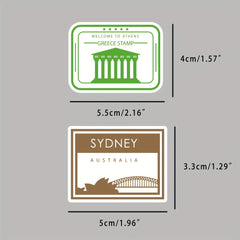 50 Travel Stickers for Suitcases, Phone Cases, Computers, Water Bottles