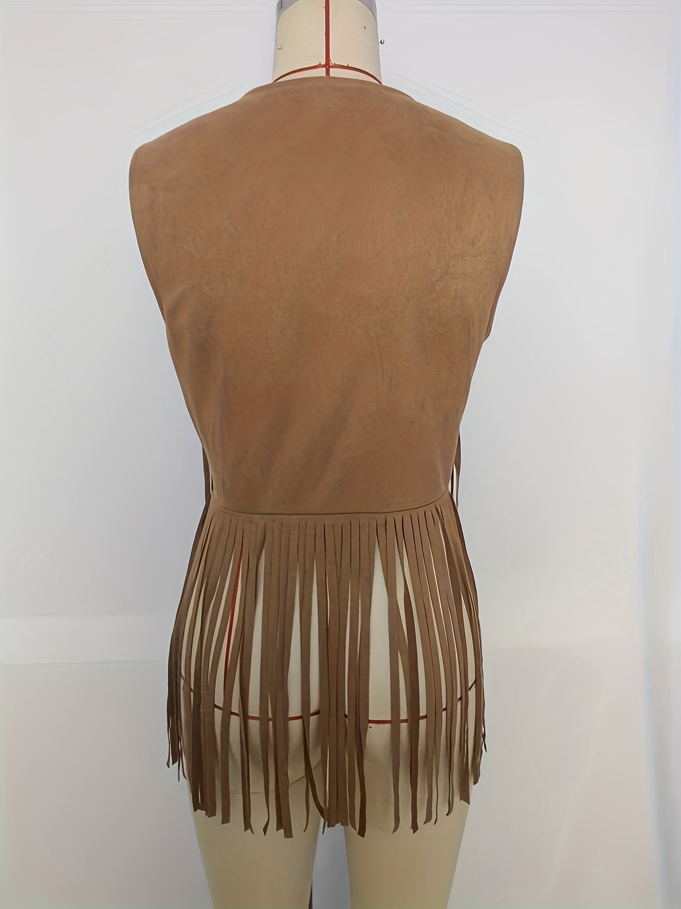 Vintage Western Style Sleeveless Vest with Tassel Detail