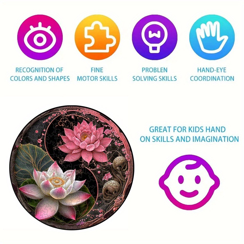 Lotus Flower Puzzles Set - Brain Teaser Wooden Puzzles