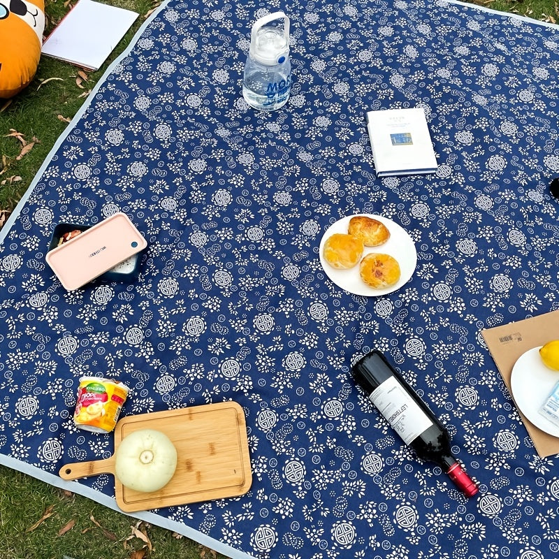 Waterproof Outdoor Blanket Flowers Printing Picnic Mat