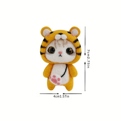 English Manual Cat Wool Needle Felting Kit DIY Material Package