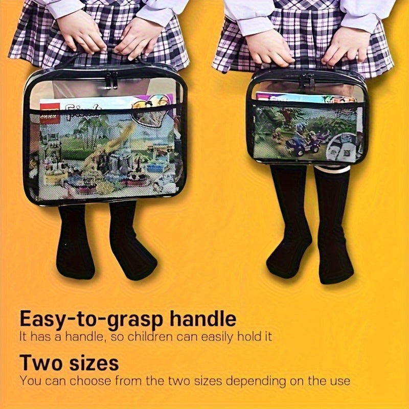 Zippered PVC Organizer Bag with Mesh Insert for Makeup & Beauty Storage