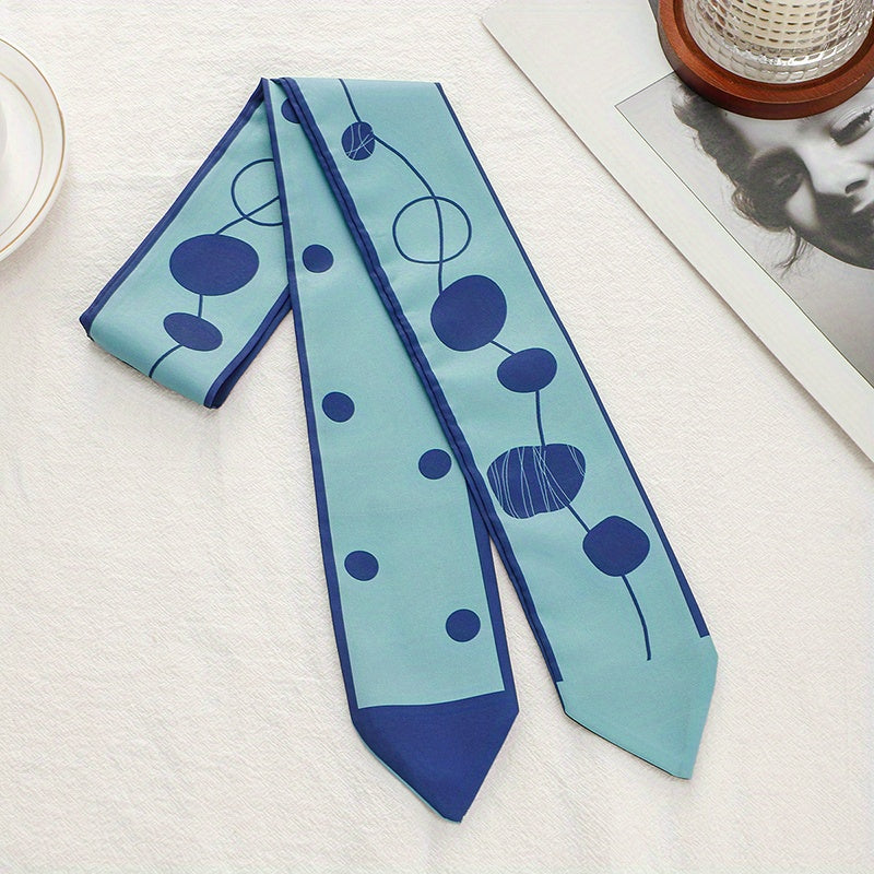 Geometric Dotted Skinny Scarf Printed Hair Ribbon Neckerchief