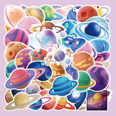 50pcs Small Planet Graffiti Stickers Laptop Luggage Waterproof S