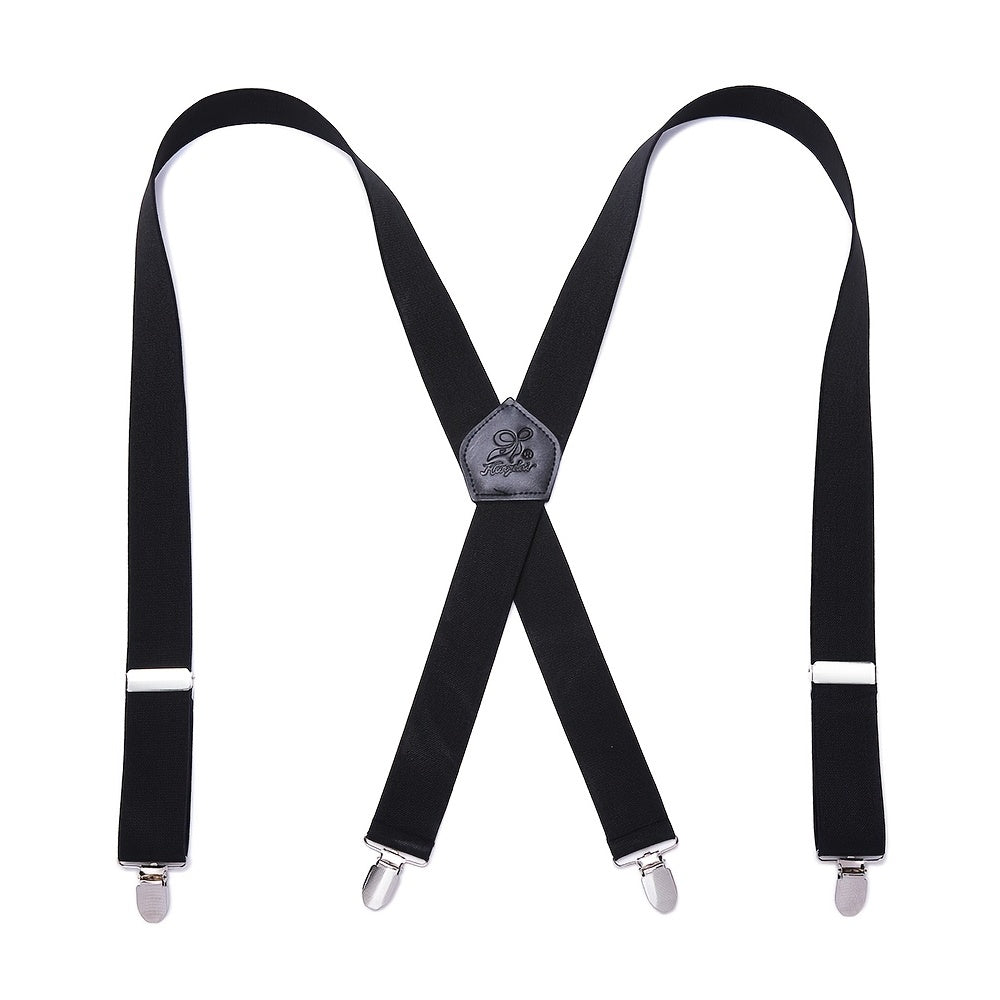 Men's X Back Adjustable 4 Metal Clips Suspenders for Party