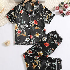 2pcs Girls Printed Loungewear Set
