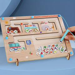 Montessori Magnetic Maze Transportation Puzzle Board