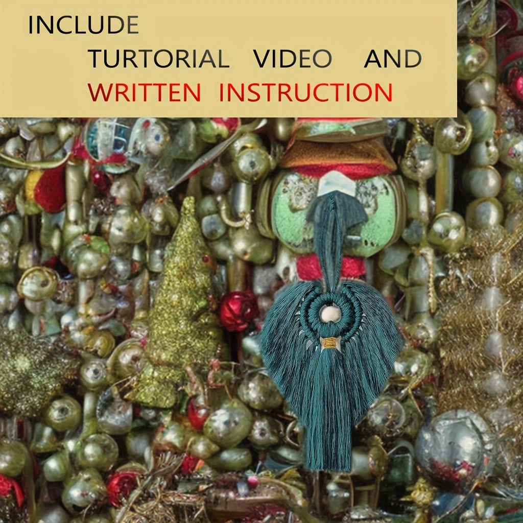 Macrame Angel Kit Christmas Hanging Ornament Wall Decor DIY Set