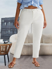 Raw Trim High Rise Crop Jeans