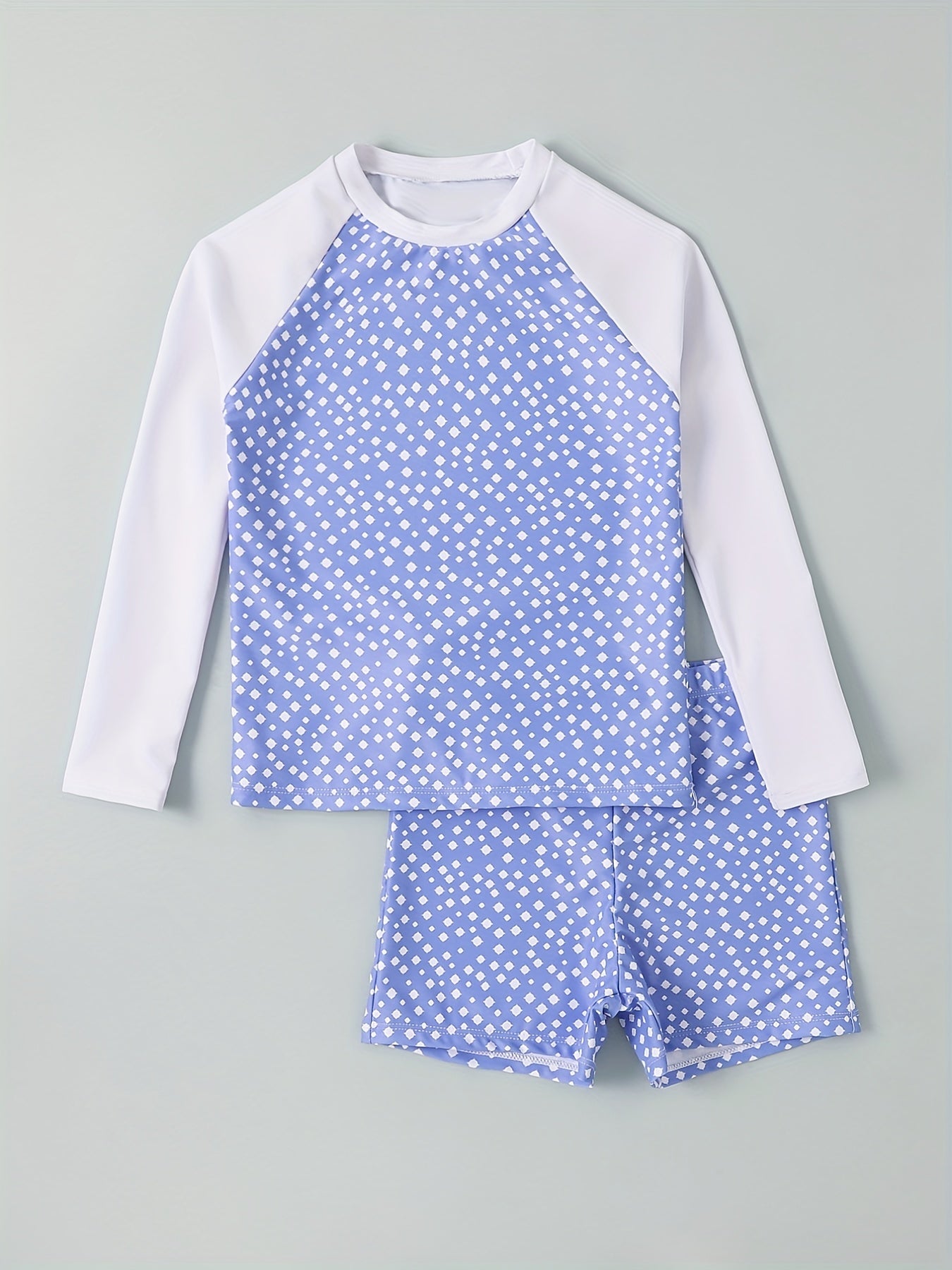 Boys Sunscreen Swimsuit Outfit Long Sleeve Top & Shorts Set