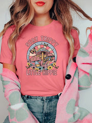 Mushroom Print Short Sleeve T-Shirt for Women