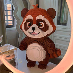 Panda Building Toys Brown Panda Cartoon Toys Plastic Blocks Large Mode
