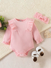 Baby Girls Long Sleeve Romper Pants Set