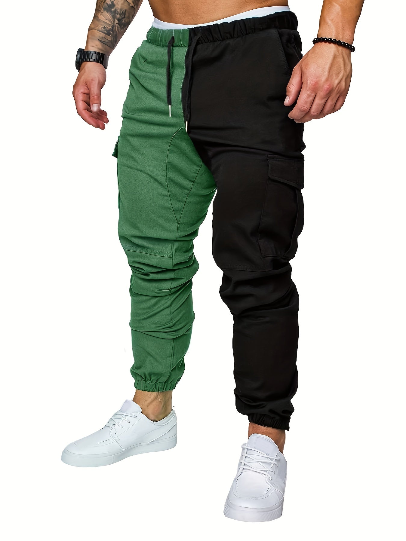 Cargo Pants Men s Casual Stretch Waist Drawstring Tapered Pants