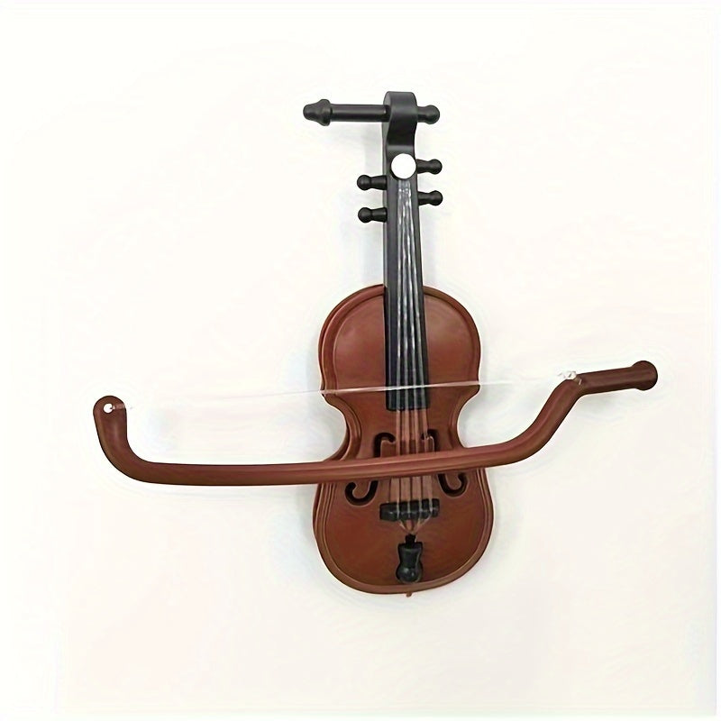 Wood Grain Violin Plastic Dollhouse Christmas Decor Santa Shooting Prop