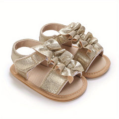 Girls Baby Ruffled Open Toe Sandals Breathable Soft Lightweight Sandals