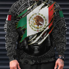 Mexico Eagle Print Men's Sweatshirt for Autumn Winter