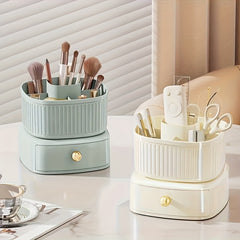 360 Rotating Makeup Organizer Cosmetic Storage Box With Drawer