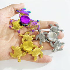 Mixed Metal Turtle Fingertip Gyro Quiet Focus Toy Stress Relief Adult Novelty