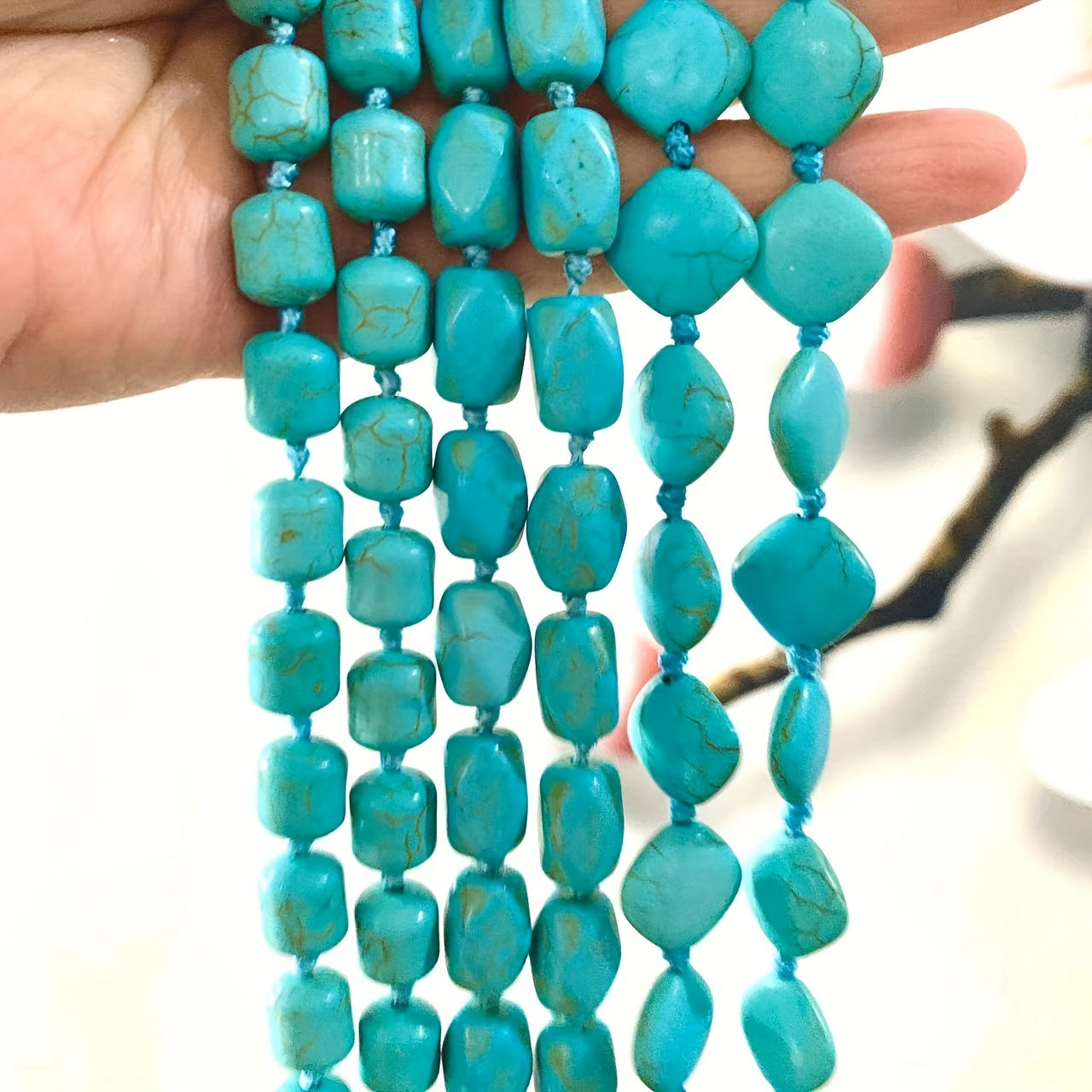 25pcs Natural Turquoise Stone Beads DIY Beads Handcraft Jewelry Gift