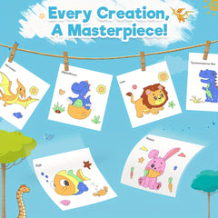 ZMLM Mess Watercolor Painting Book for Toddlers - Dinosaur & Lion Designs