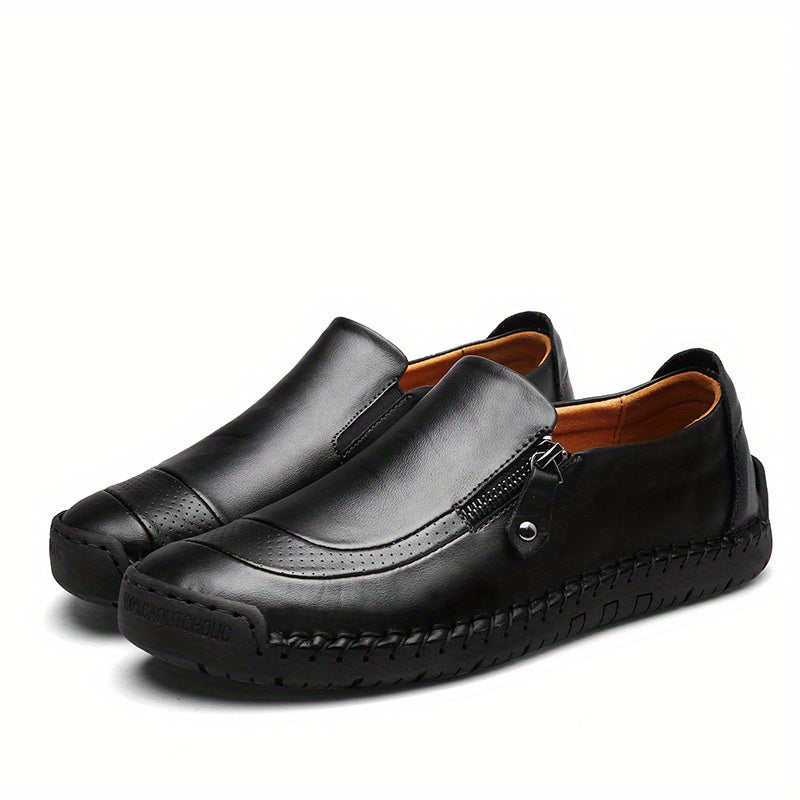 Men's Side Zipper Loafer Shoes Non-slip Slip On Spring Summer
