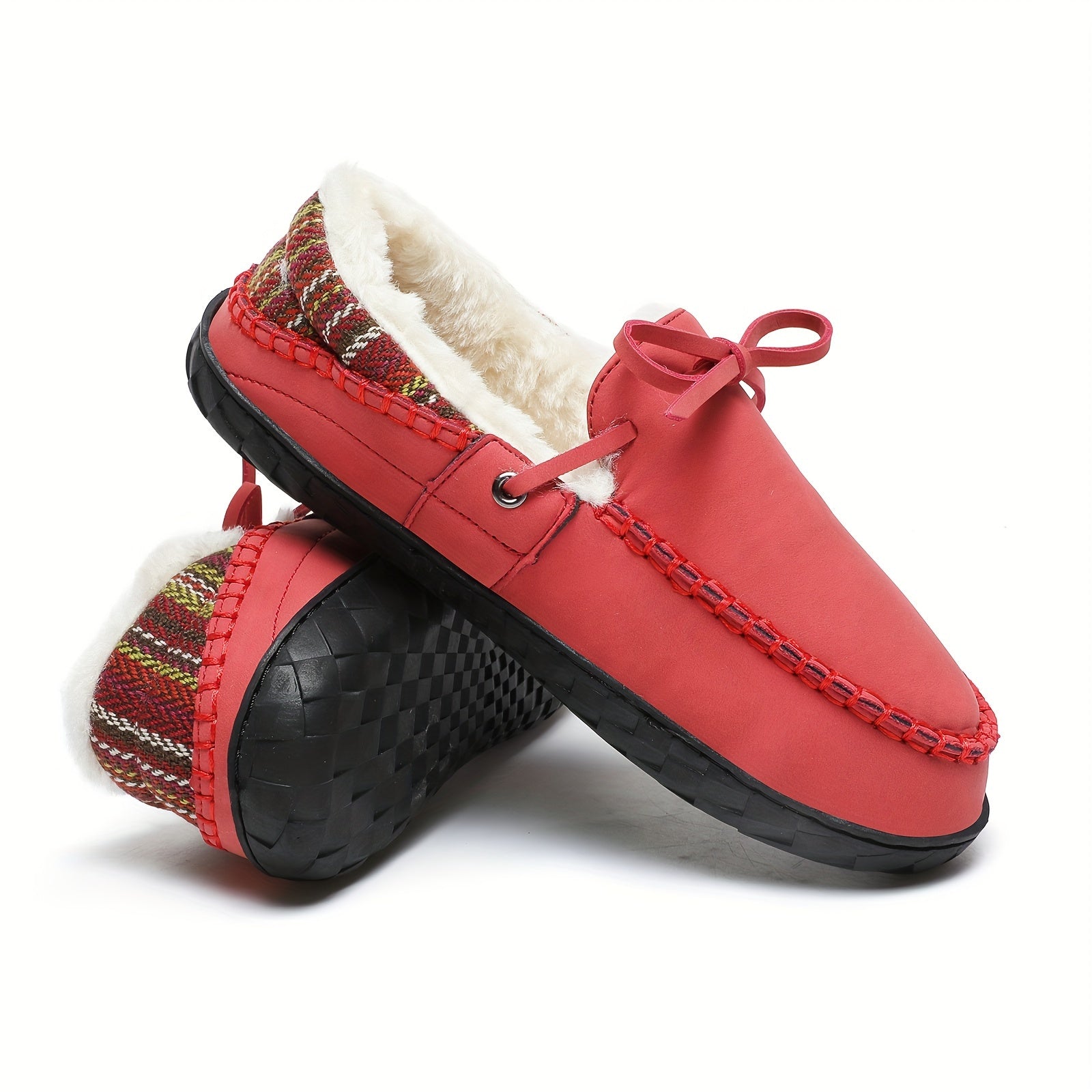 Women's Winter Faux Fur Lined Moccasin Flats