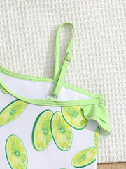 Toddler Girls Lemon Graphic One Piece Swimsuit