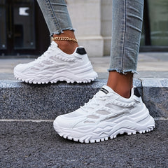 Thick Sole Shock Absorption Dad Shoes Lightweight Breathable Sneakers