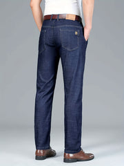 Men's Business Casual Stretch Denim Pants with Pockets