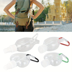 4pcs 50ml Leakproof Travel Bottles Keychain Portable Transparent Plastic Empty