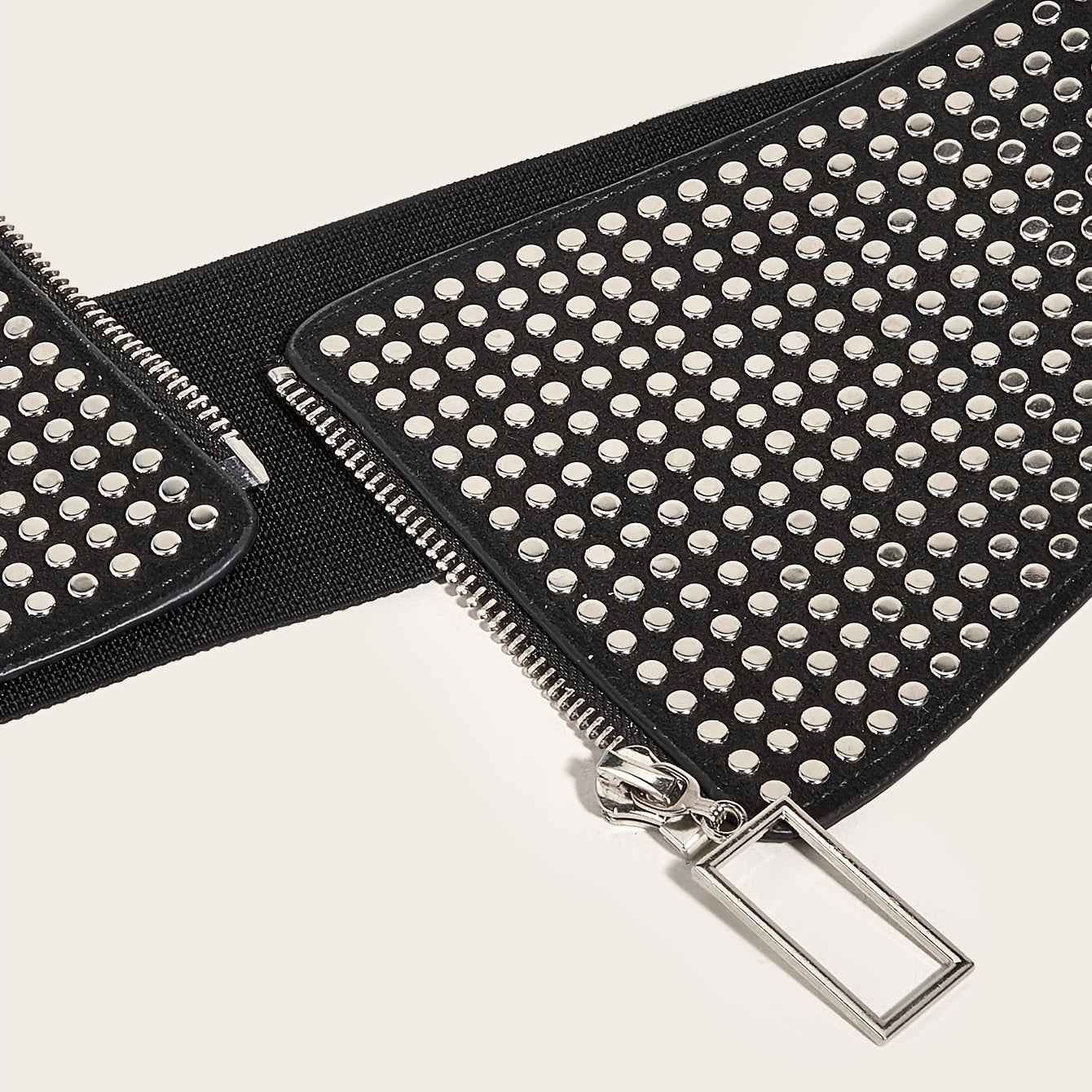 Elastic Zipped Waist Belt Punk Y2K Corset Studded Belt