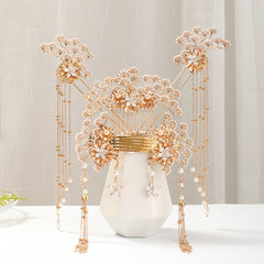 6pcs Chinese Hair Pin Vintage Hanfu Headdress Hair Clip Set Bridal Faux Pearl